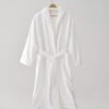 double layer robe white (4) white cotton bathrobe