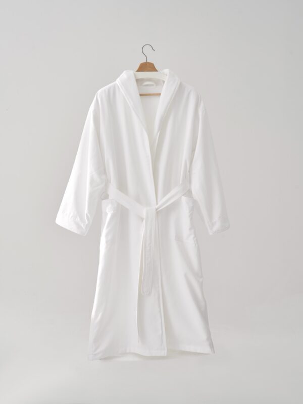 double layer robe white (4) white cotton bathrobe
