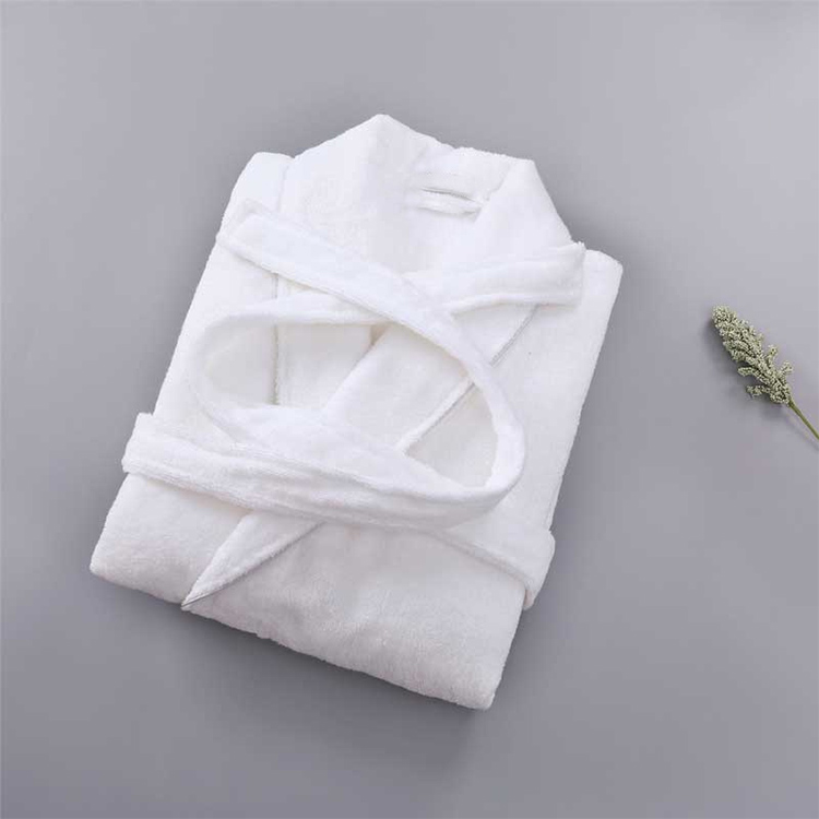 fluffy white bathrobe